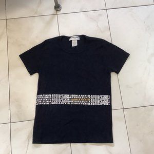 Sonia Rykiel Black 100% Cotton T-Shirt
